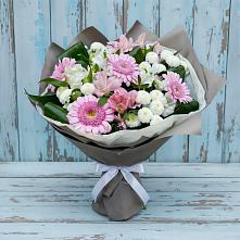 Букет цветов из:  Герберы, Альстромерии и Хризантемы в Верх-Чебуле