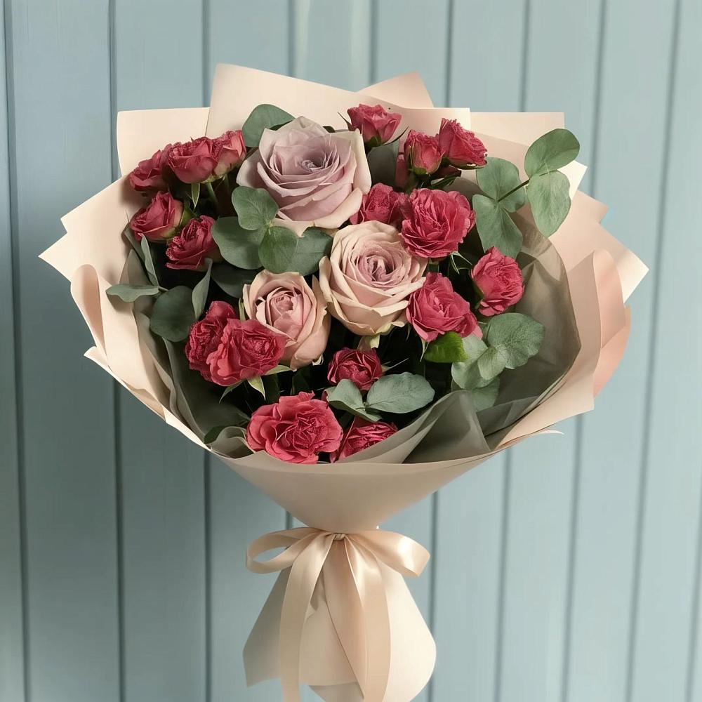 Букет цветов из: Гвоздики и Розы в Верх-Чебуле