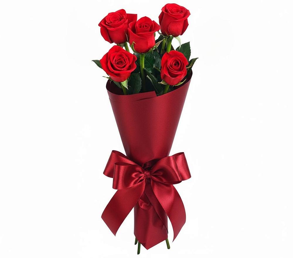 Букет 5 Красных роз Эдлесс Лав в Верх-Чебуле