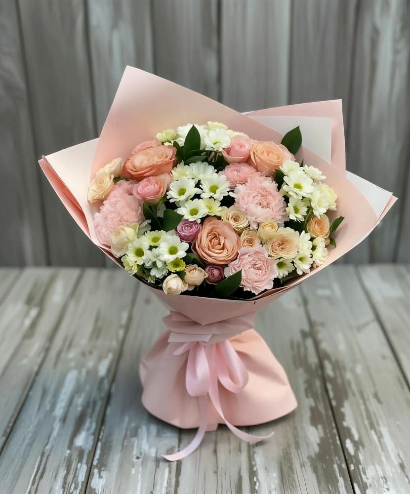 Букет цветов из: Гвоздики, Розы и Хризантемы в Верх-Чебуле