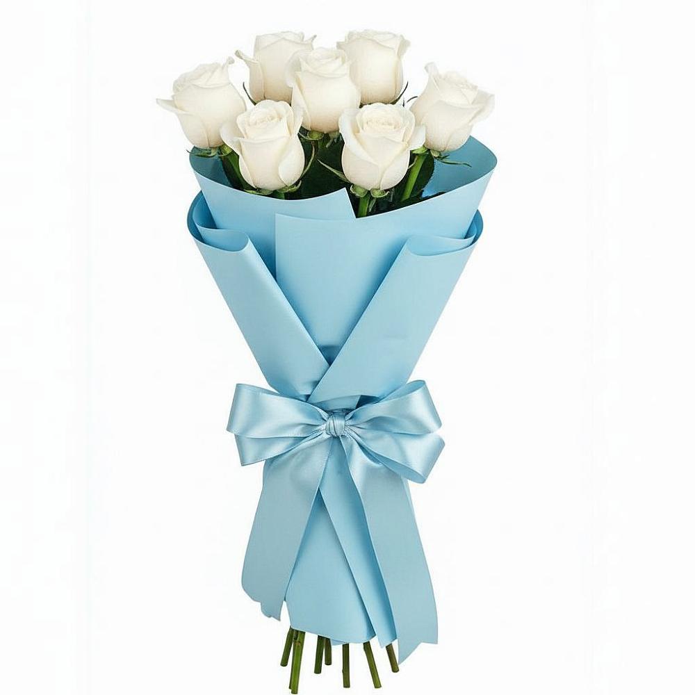 Букет 7 белых роз Проуд в Верх-Чебуле