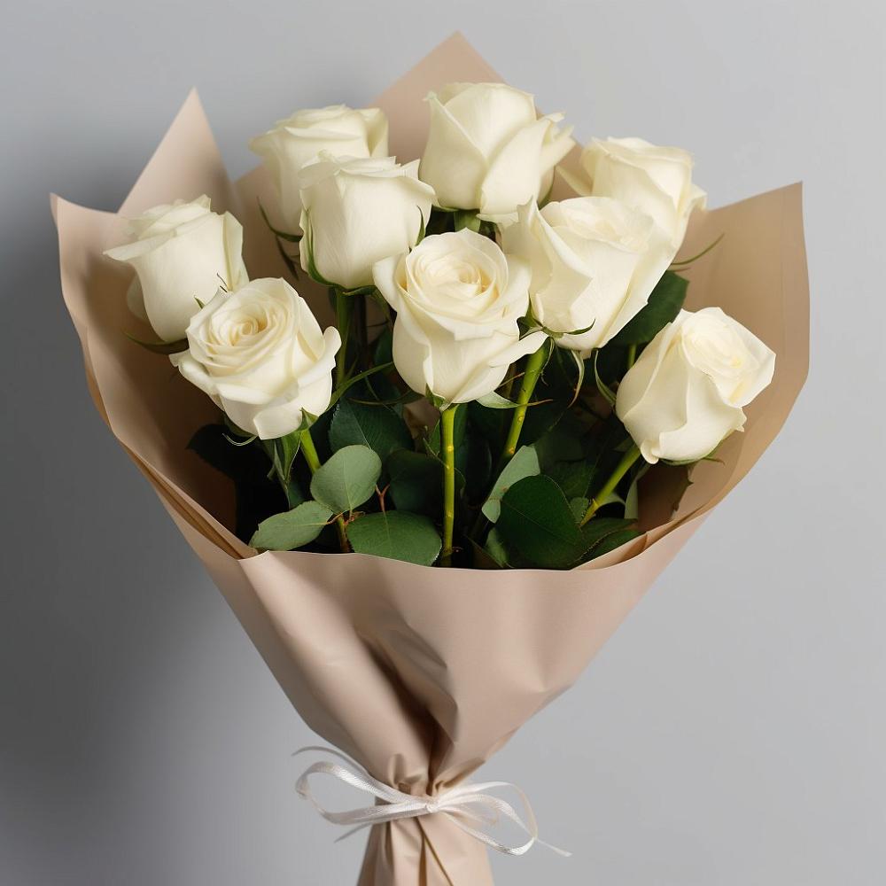 Букет 9 Белых роз Эдлесс Лав в Верх-Чебуле