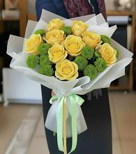 Букет цветов из:  Хризантемы и Розы в Верх-Чебуле