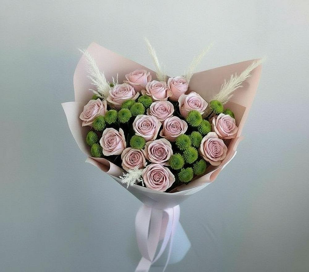 Букет цветов из: Розы и Хризантемы в Верх-Чебуле